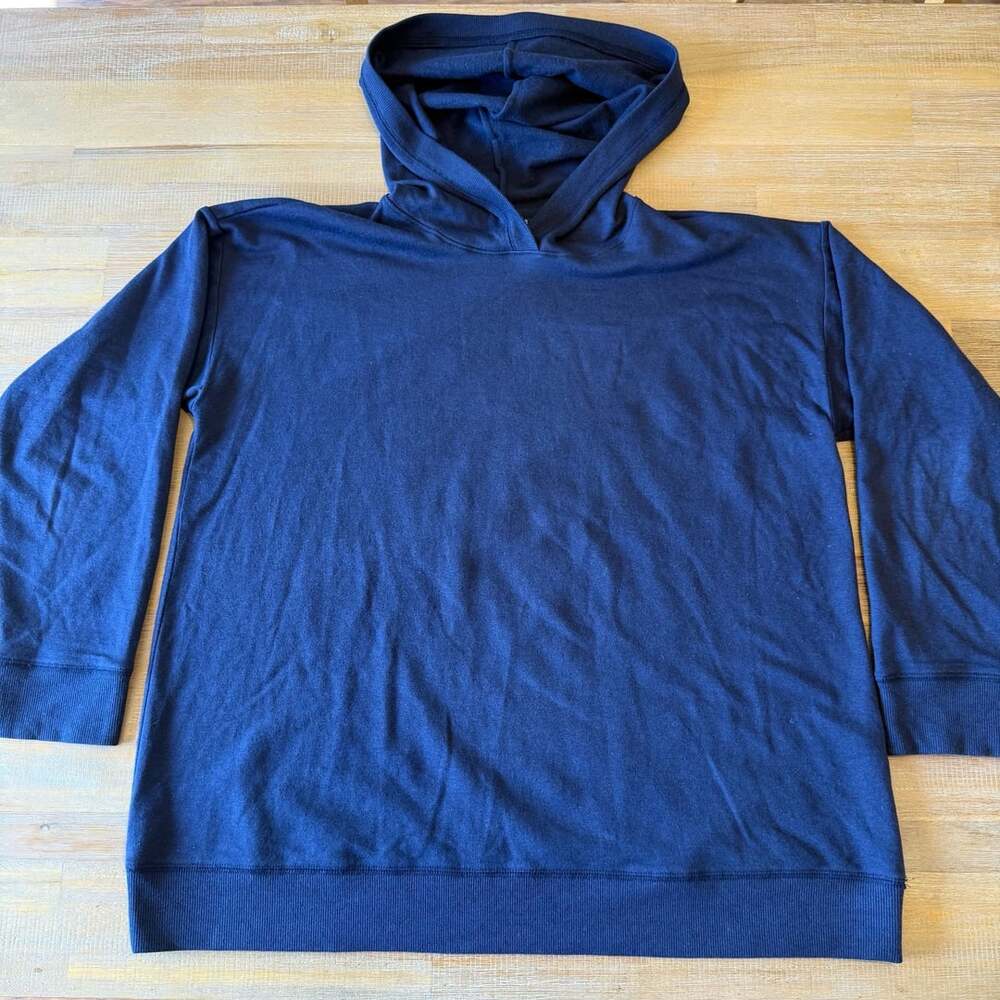 Eileen Fisher Hoodie Size S Navy Blue Tencel Organic Cotton